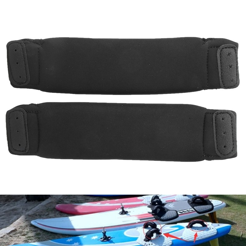 A Pair of Black Kiteboard Kitesurfing Surf Board Foot Straps