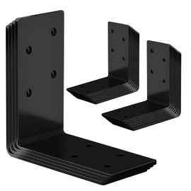 Andorm 30 Pack L Brackets 3x3 for Wood Framing, Heavy Duty Corner Angle, Corner Brace 90 Degree Iron Bracket for Wood Beam with Holes Outdoor Black