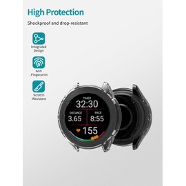 Case for Garmin Forerunner 570-47mm,NOUKAJU Smartwatch Cover TPU Material,Easy to Install,Drop-Proof,Soft,Protective Cover for Garmin Forerunner 570 47mm(Clear)