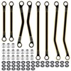JGGZONE 8PCS TRX4M Brass High Clearance Chassis Links Set Black