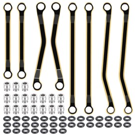 JGGZONE 8PCS TRX4M Brass High Clearance Chassis Links Set Black Coating Link Counterweight Heightened Link Rod Kit Linkage Set for 1/18 RC Crawler TRX4M High Trail K10 F150