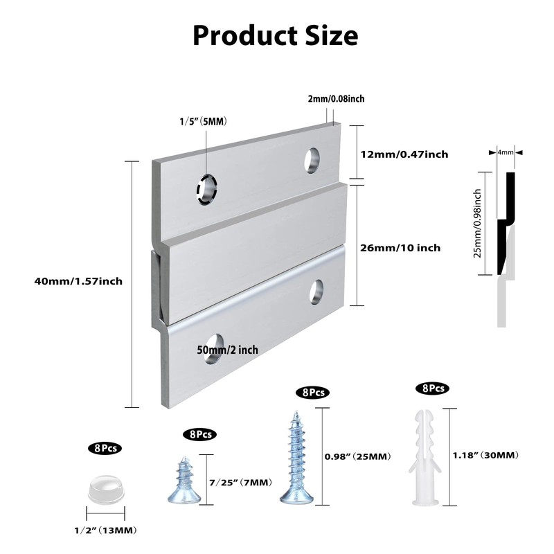 French Cleat Picture Hanger 2 Inches Aluminum Z Hanger Supports