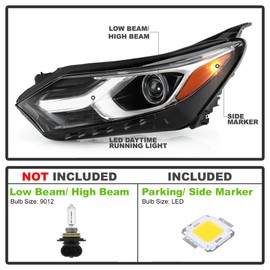 ACANII - For [Halogen Model] 2018 2019 2020 Chevy Equinox LED DRL Headlights Headlamps Assembly Driver & passenger Side