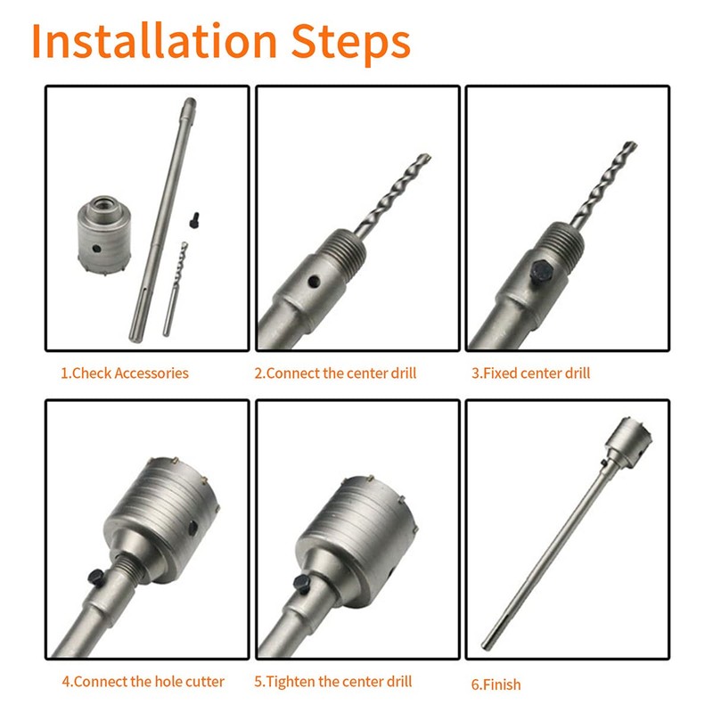 Meccion Carbide Hole Saw Drill Bit, Tungsten Tips Hollow Hole