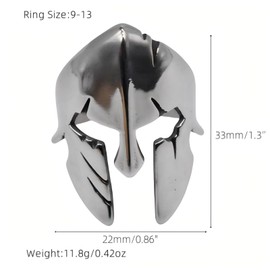 EENSYWEENSY Spartan Warrior Helmet Ring, Vintage Minimalism Stainless Steel Rings, Ancient Greek Knight Mask Jewelry Gift for Men (10)