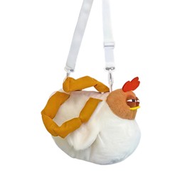 Funny Chicken Purse Handbag, Novelty Sleepy Eyes Hen Bag Happy Life Commuter Bags, Carry-Size Adjustable Strap Small Cosmetic Bag Cute Handbag