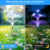 BEIDOULU Solar Lights Outdoor 2 Pack, Fiber Optic Flower Solar