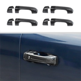JWWY Door Handle Cover Trim for Dodge Ram 1500 2500 3500 2018–2026+, Exterior Door Handle Protection Cover, Carbon Fiber