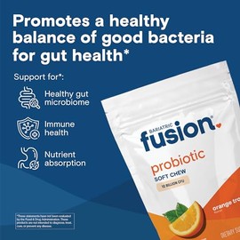 Bariatric Fusion Bariatric Probiotic Soft Chews  Orange Tropical Flavor Chewy Bariatric Vitamin  Bacillus Coagulans 10 Billion CFU Chewable Probiotic 