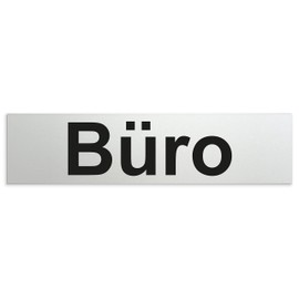 Kinekt3d Leitsysteme Sign, door sign, 160 x 40 x 1.5 mm, anodised aluminium, surface in polished stainless steel look, 100% made in Germany (office)