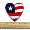 US Flag Heart Patch Chenille Embroidered Iron-On Patch, Embroidery Applique