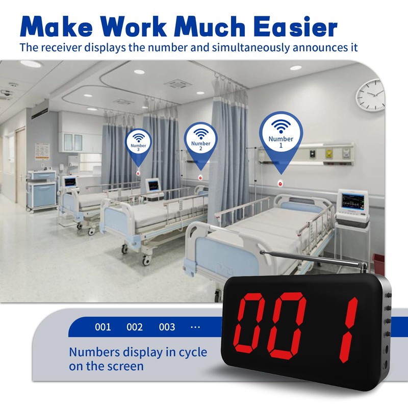 Nurse Call System Wireless Caregiver Pager Call Button 2000Ft Range