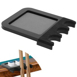 Cosmos Acrylic Portable Cue Rest Rack Pool Cue Stick Holder - Billiard Pool Table Cue Stick Claw Rack Table Edge Cue Chalk Tray with EVA Pad Holds 3 Cue Sticks, Chalk & Accessory in Billiard Room Bar