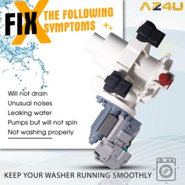 For Maytag 4000 Maxima 5000 MHWE400WW01 MHWE450WW01 MFW9700SB0 MHWE300VW12 MFW9700SQ1 MFW9800TQ0 MHWE300VW11 MHWE450WJ02 MFW9600SQ0 MHWE550WW00 MFW9600SQ1 MHWE300VW Replaces Washer Drain Pump Assembly