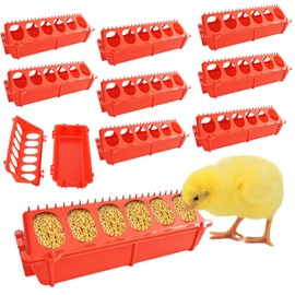 Shoyisenka 10 Pcs Flip Top Chick Feeder, 12 Hole Small Poultry Feeding Tray & Drinking Dispenser for Chicken, Ducks, Pigeons, Quail, Ducklings - Plastic Bird Feeder for Birds