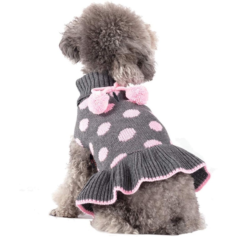 Kyeese - Suéter para perro con cuello alto y lunares
