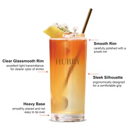 Wedding Gifts for Couples,Hubby & Wifey Wedding Highball Glasses,Drinking Glasses 10 Oz,Unique Gift for Engagement,Wedding, Honeymoon, Newly-Married Anniversary