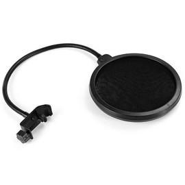 Audiofan Microphone Pop Guard Pop Filter Noise Prevention Double Layered Transformable Arm Flexible Arm 360° Mount Microphone Stand Studio Recording Black