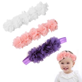 Kids Turban Hair Band Headband, Baby Headbands, Baby Headbands, Pack of 3 Baby Headband Headbands, Baby Girls Headbands, Baby Flowers Headbands for Babies, for Newborns, Toddlers, Children