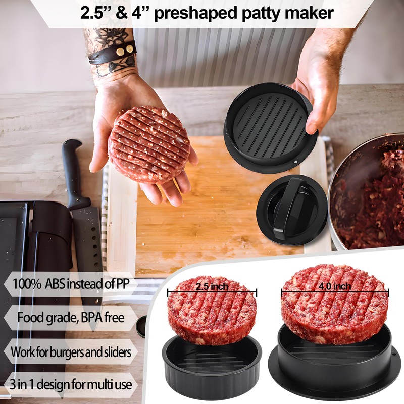 GPYG 7" Cast Iron Smash Burger Press, Hamburger Press Patty
