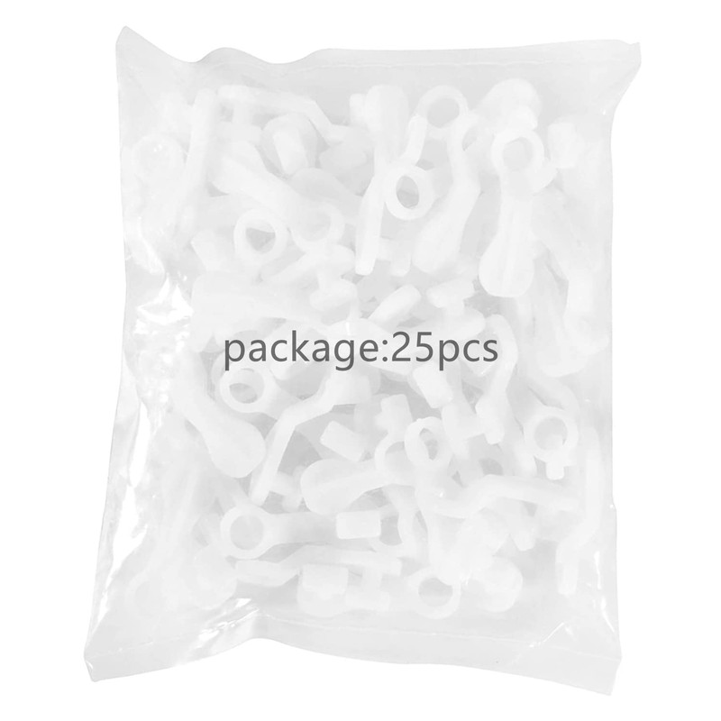Curtain Glider Hooks White Plastic Curtain Hook (Pack of 25)