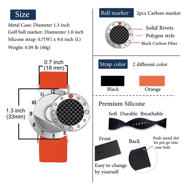 E TRUEE Golf Ball Marker Stroke Score Counter Bracelet with