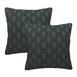 Xzyopcwx Gothic Black Skull 2 Pack Throw Pillow Covers Sofa Cushions Covers Living Room Bedroom Bed Covers Car Lumbar Covers 18x18 Inches