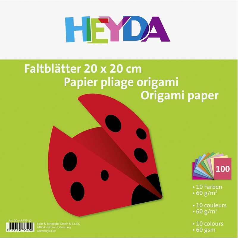 Heyda Paper Folding Sheets Transparent 20 x 20 cm