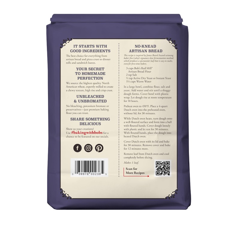 Bob's Red Mill Artisan Bread Flour, 5lb (Pack of 8)