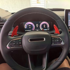 sumaikeji for Jeep Grand Cherokee/Grand Cherokee 4xe(2022-2025), Grand Cherokee L(2021-2025) Dodge Charger Daytona(2024-2025) Steering Wheel Shift Paddle Extension Auto Accessories (Red)