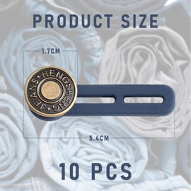 10 Pieces Button Extenders for Long Pants Elastic Waist Extender Adjustable Waist Extender Jeans Accessories for Various Pants Shapes (Bronze)