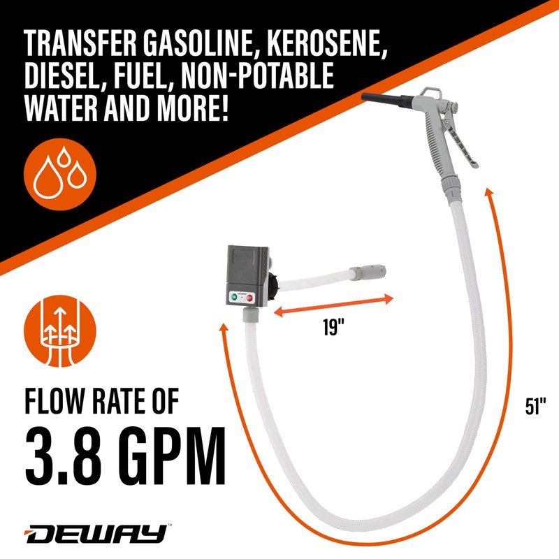 DeWay Gas Can Fuel Transfer Pump with Trigger Nozzle |