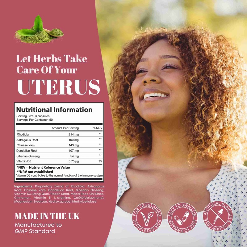 GinSen Uterus-Lining Maintenance,Support Optimal Uterus Thickness, Reproductive Function, 150 Capsules,