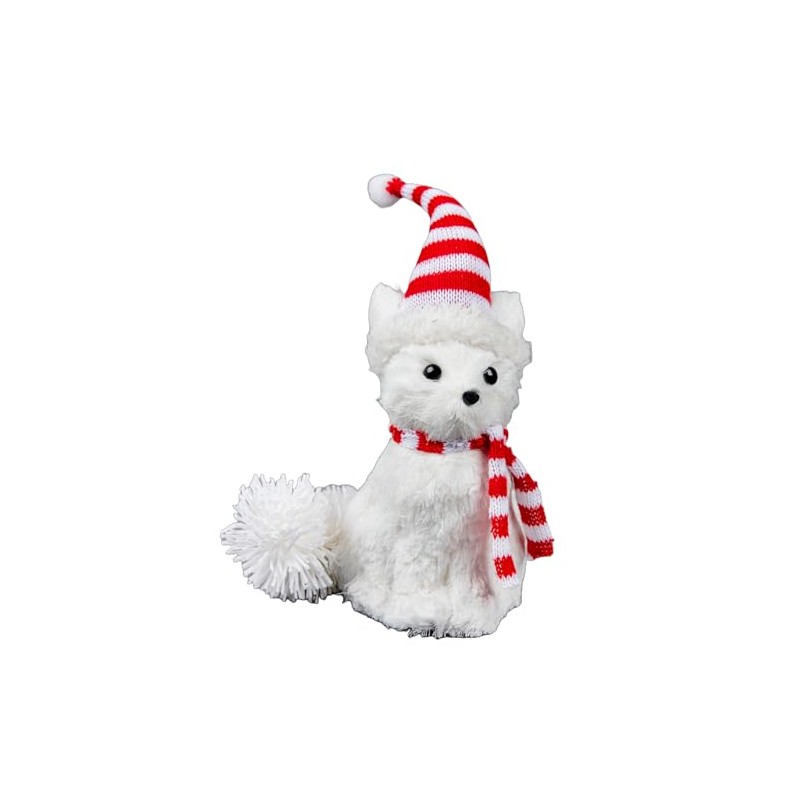 SHATCHI 20cm Arctic Fox Figure Christmas Tabletop Centrepiece Showpieces Home