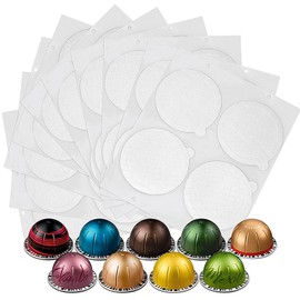 Clinuse Aluminum Foils Lids Seals for Nespresso Vertuo Pods, 100Pcs Reusable Nespresso Capsules Coffee Pods Cover Seals, Compatible with Nespresso Vertuoline Vertuo (61mm, White)