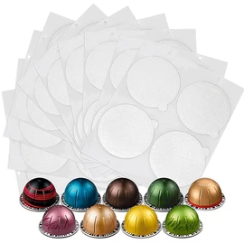 Clinuse Aluminum Foils Lids Seals for Nespresso Vertuo Pods, 100Pcs Reusable Nespresso Capsules Coffee Pods Cover Seals, Compatible with Nespresso Vertuoline Vertuo (61mm, White)