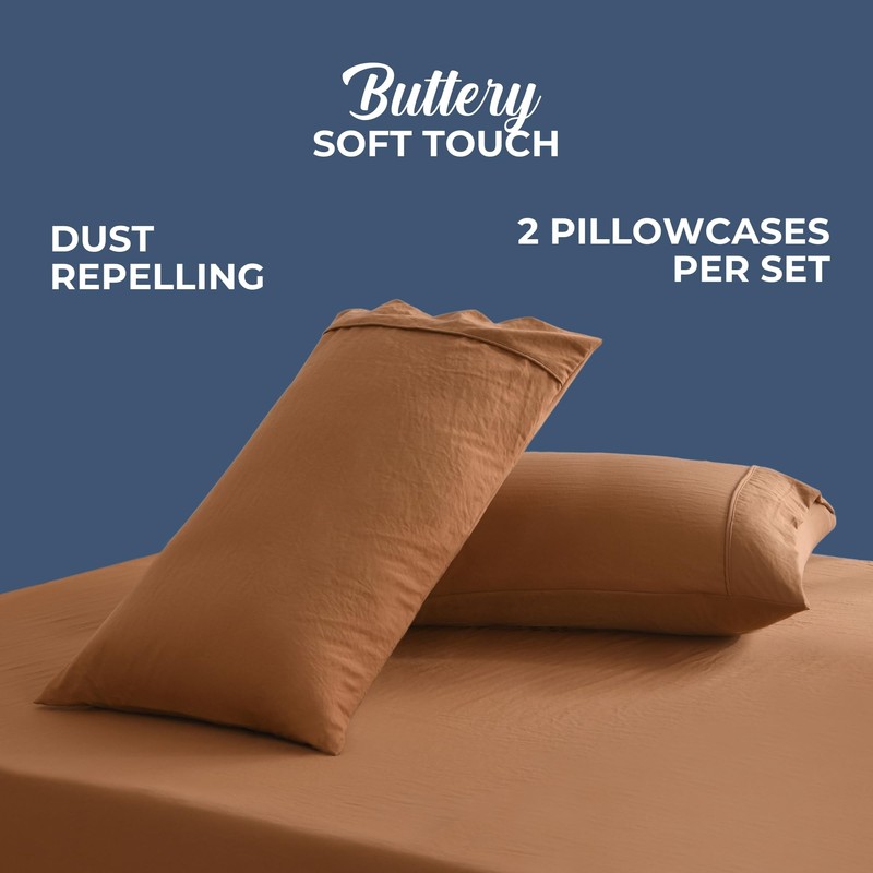 Dreamaker Superfine Washed Microfiber King Pillowcase Super Soft Microfibre All