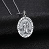 Aniu Sterling Silver St Christopher Pendant Necklace, Patron Saint Christopher