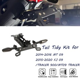 Tail Tidy Kit for 2014-2016 MT 09 2015-2020 FJ 09/TRACER 900/MT09 TRACER Fender Eliminator Kit equipped License Plate Holder, License Plate Light, PLUG&PLAY Turn Signal Lights (Smoke)
