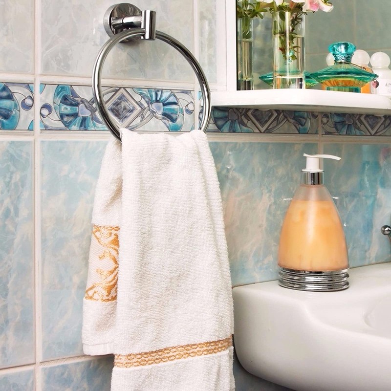 Towel Ring Stainless Steel Round Towel Rings Wall Mounted Towel