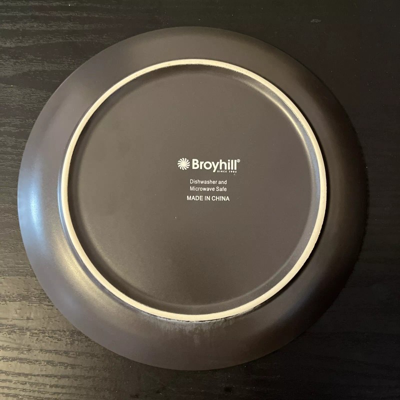 Broyhill Teal & Black Textured Reactive Stoneware Dinnerware Plate 8