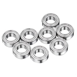 sourcing map 8Pcs MR126ZZ Small Bearing, 6mm ID 12mm OD 4mm Width Double Shielded Deep Groove Ball Bearings for Electric Motor Skateboards 3D Printer, P5 (ABEC 5)