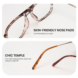 Cyxus Retro Aviator Blue Light Blocking Glasses for Women Men Tr90 Frame Pilot Glasses Anti Eye Strain 8186 Transparent