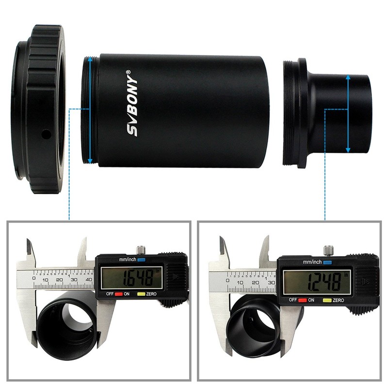 Svbony Teleskop Kamera Adapter 1,25",M42 Projektionsadapter,Aluminium T2 T Mount Adapter