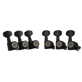 Eddaray 6 In-line Guitar Locking Tuners 6 Right Hand – 1:18 Gear Ratio Lock String Tuning Key Pegs Machine Heads Set with Hexagonal Shaped Knob Replacement, (E-107SP, Black)