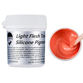 BBDINO Silicone Pigment, Real High Concentrated Liquid Silicone Dye/Colorant, Skin Tone, Ideal for Making Reborn Baby Dolls/Professional Silicone Masks etc.(0.33 lb./0.15 kg. Light Flesh)