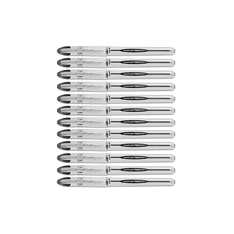 Uni-Ball Vision Elite Stick Roller Ball Pens .08mm, Black Ink,