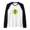 Warning Irrational Pi Symbol Sign Raglan Baseball Tee
