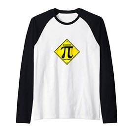 Warning Irrational Pi Symbol Sign Raglan Baseball Tee