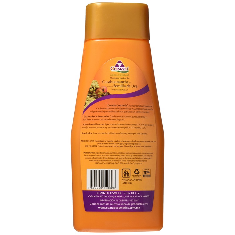 Shampoo Cuarzo Cacahuananche/uva, 550 ml